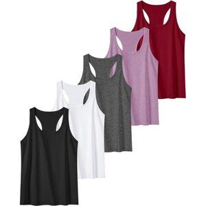 6 or 5 Pack Workout Tank Tops for Women, Athletic Racerback Sports Tank Tops